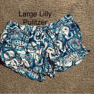 Lilly Pulitzer Vibrant Blue and White Patterned Shorts